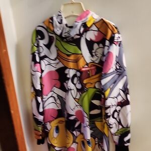 Members Only Multicolor Cartoon Print Looney Tune Hoodie